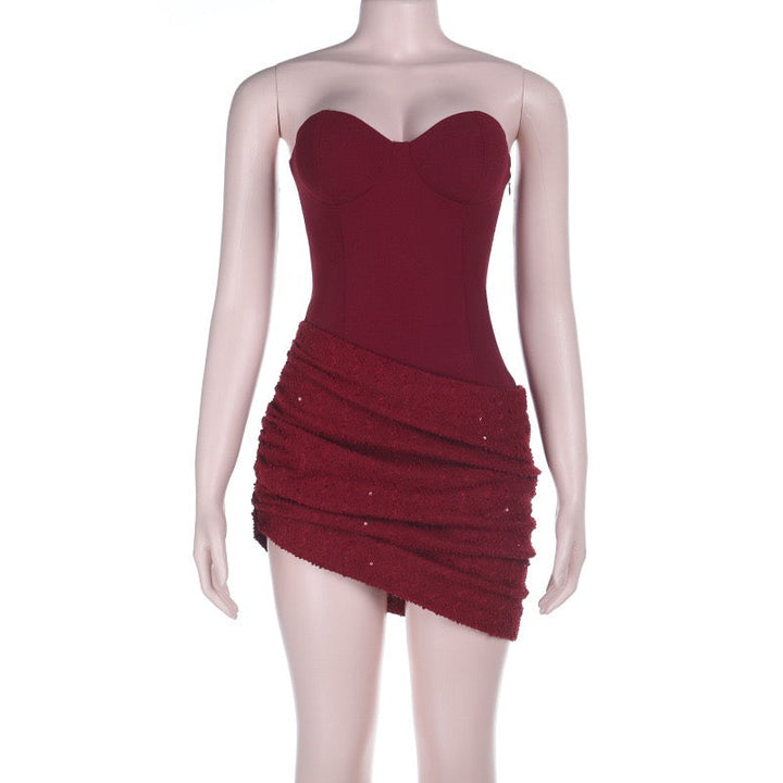 Sequined strapless mini dress - Pixi
