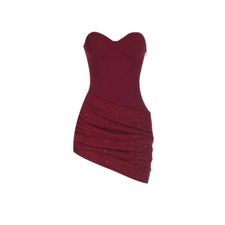 Sequined strapless mini dress - Pixi