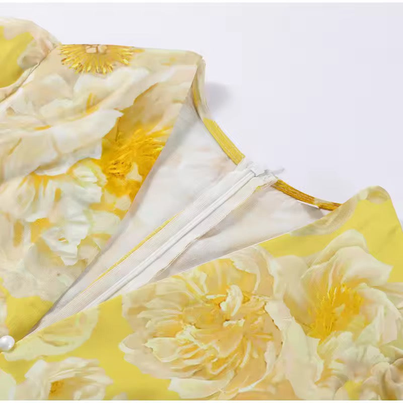 שמלת מיני פרחונית מלמלה בעיצוב מדורג - MIEL