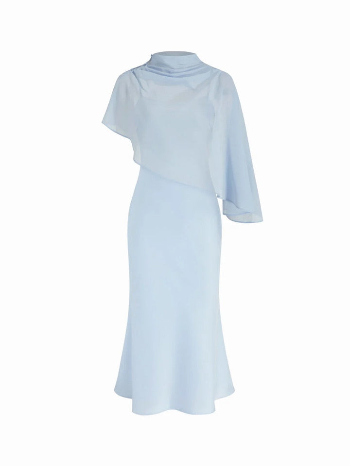 Dania satin maxi dress with a chiffon overlay