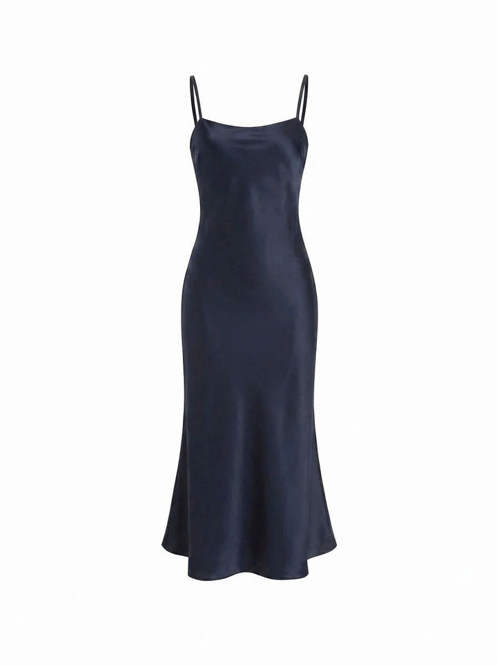 Dania satin maxi dress with a chiffon overlay