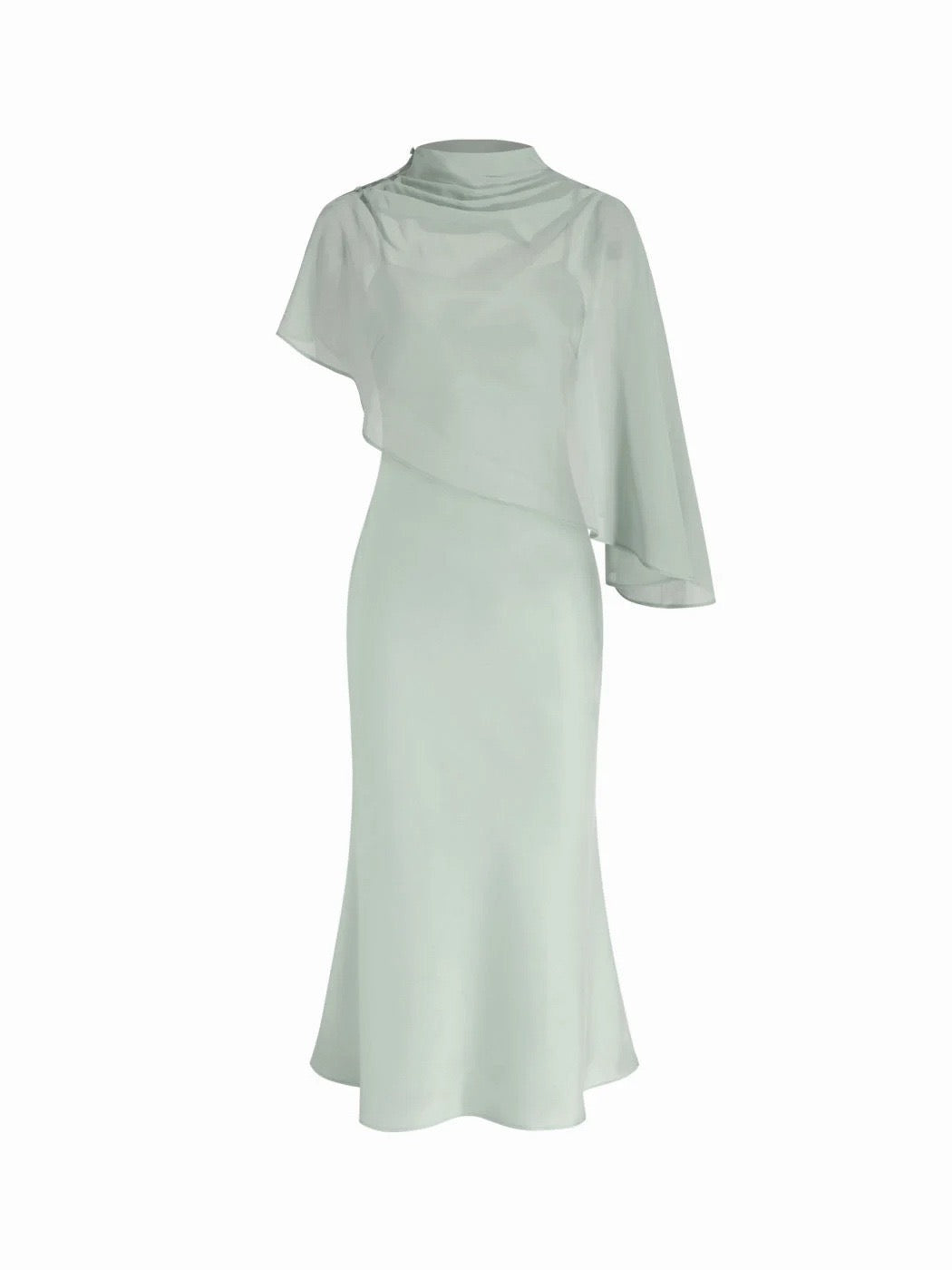Dania satin maxi dress with a chiffon overlay