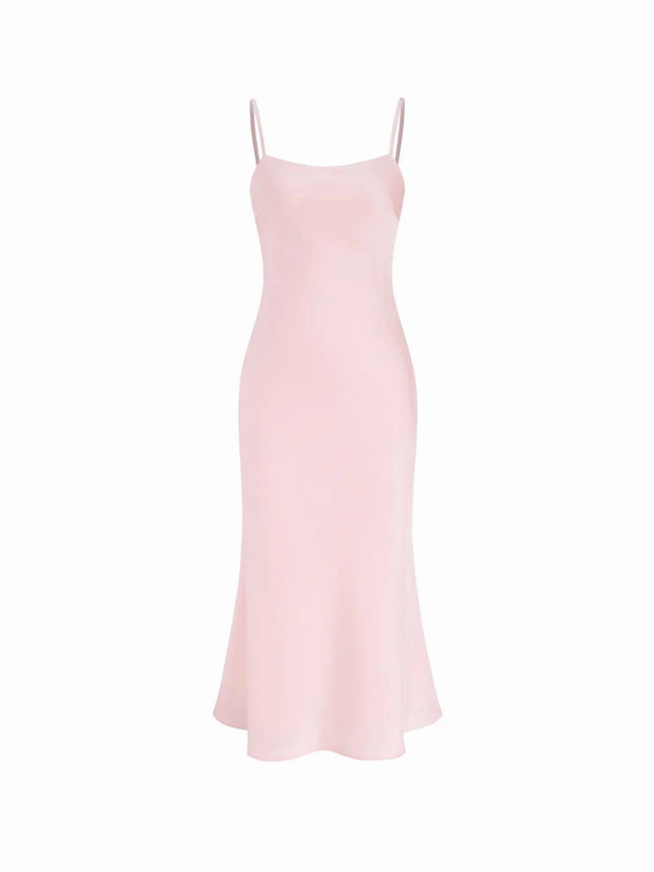 Dania satin maxi dress with a chiffon overlay