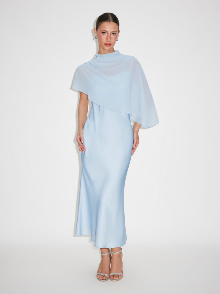 Dania satin maxi dress with a chiffon overlay