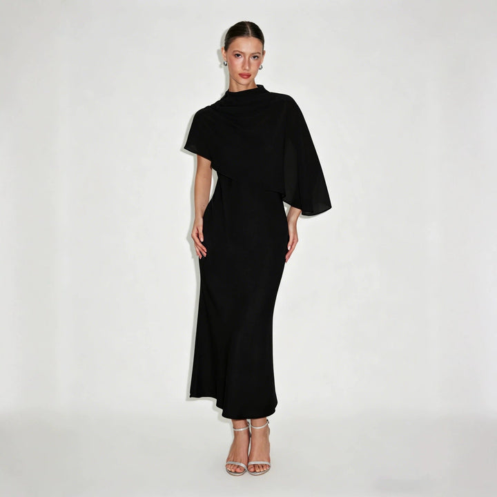 Dania satin maxi dress with a chiffon overlay