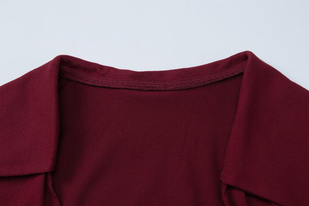 Maxi dress with ruched design and polo neck - VIOLET