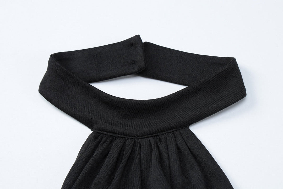 Maxi dress with collar and slit design - LIANA