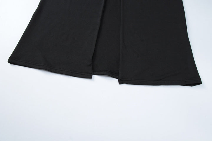 Maxi dress with collar and slit design - LIANA