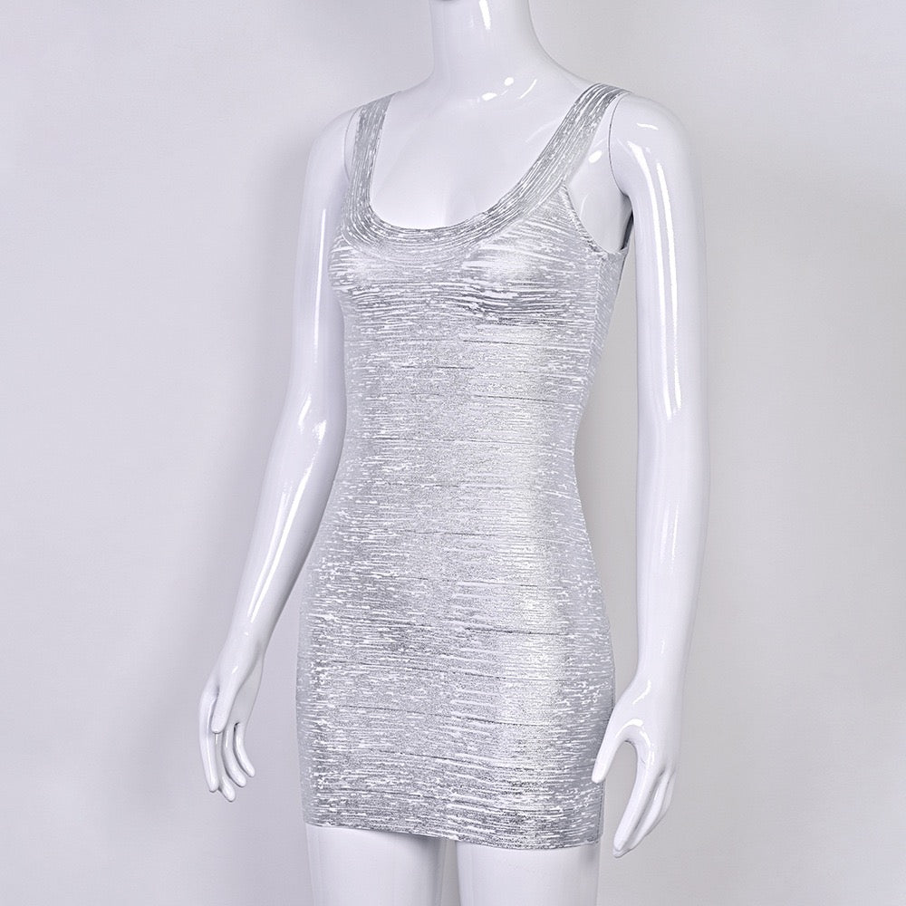 Briella mini dress in shiny shaping fabric
