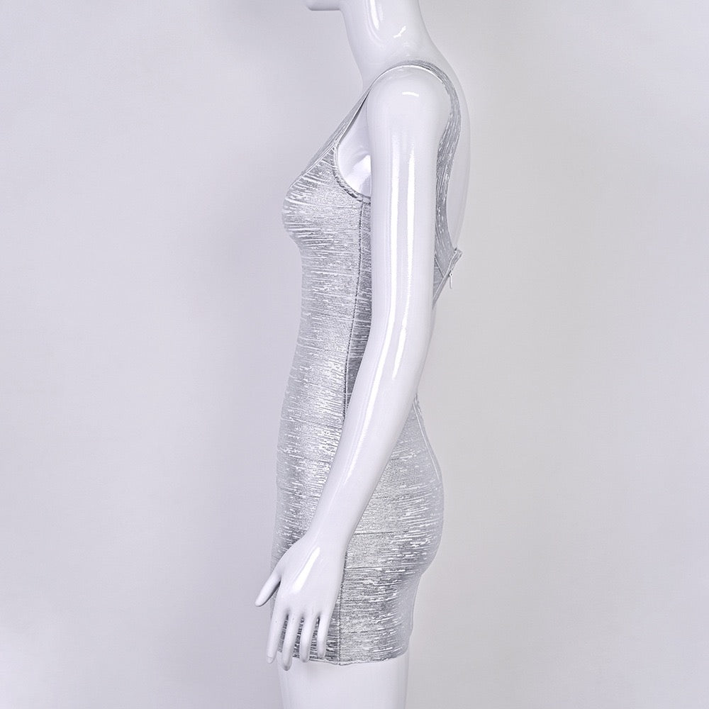 Briella mini dress in shiny shaping fabric