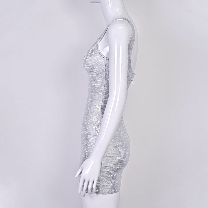Briella mini dress in shiny shaping fabric