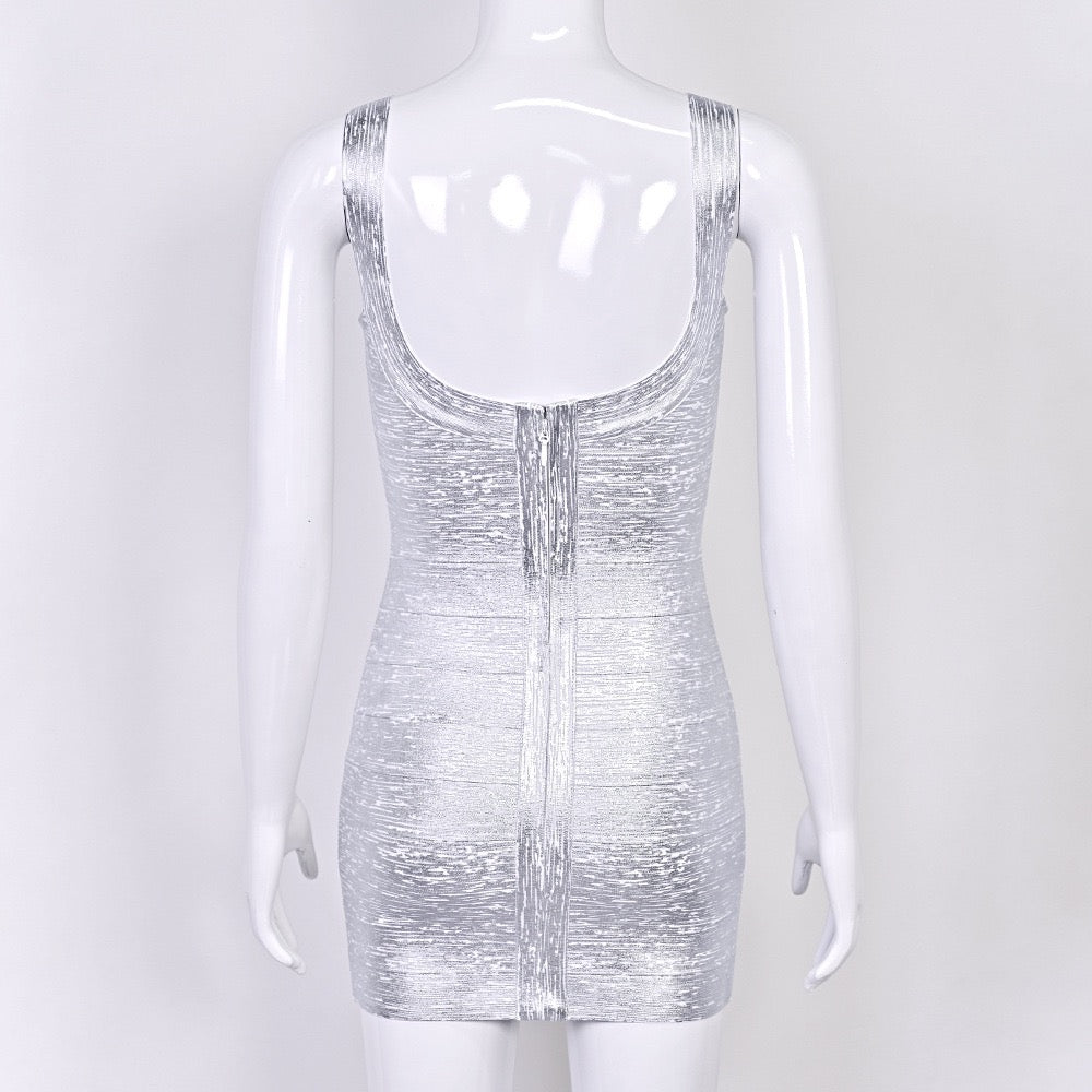 Briella mini dress in shiny shaping fabric