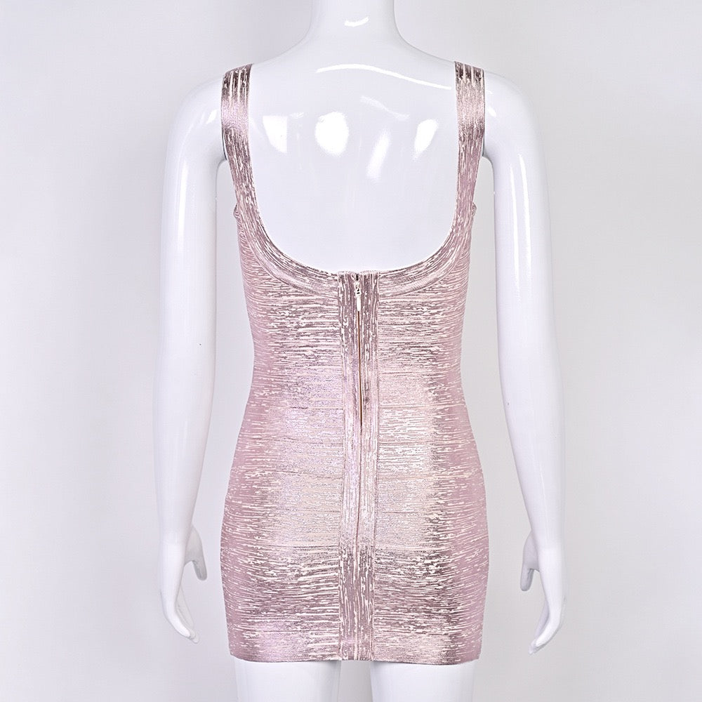Briella mini dress in shiny shaping fabric