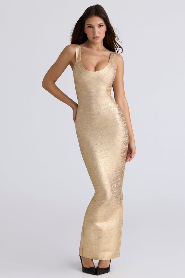 Briella maxi dress in shiny shaping fabric