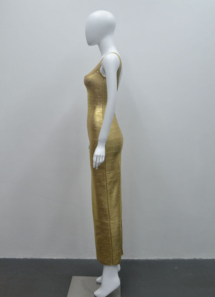 Briella maxi dress in shiny shaping fabric