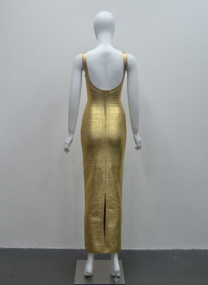 Briella maxi dress in shiny shaping fabric