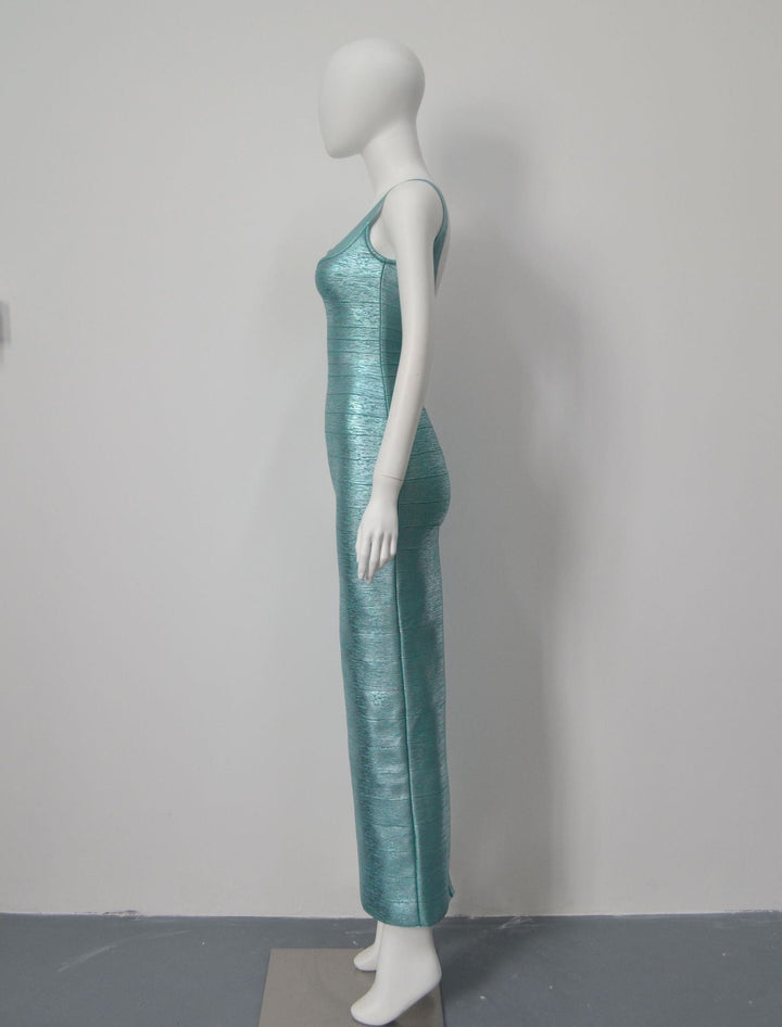 Briella maxi dress in shiny shaping fabric