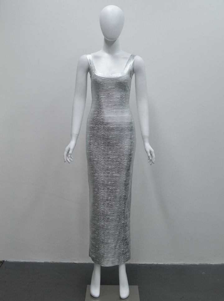 Briella maxi dress in shiny shaping fabric