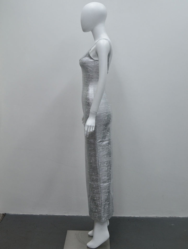 Briella maxi dress in shiny shaping fabric