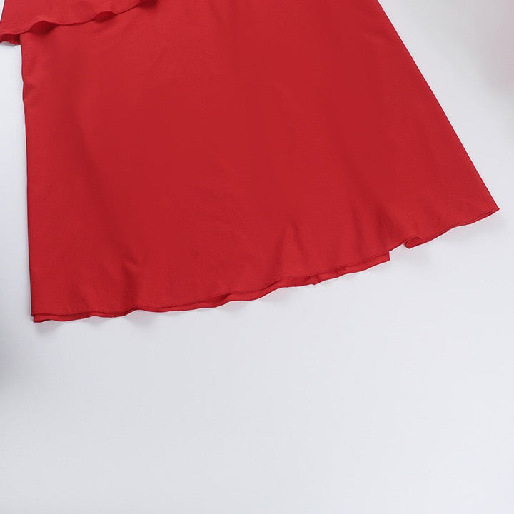 Ruffle maxi dress with back ties – Fabiana