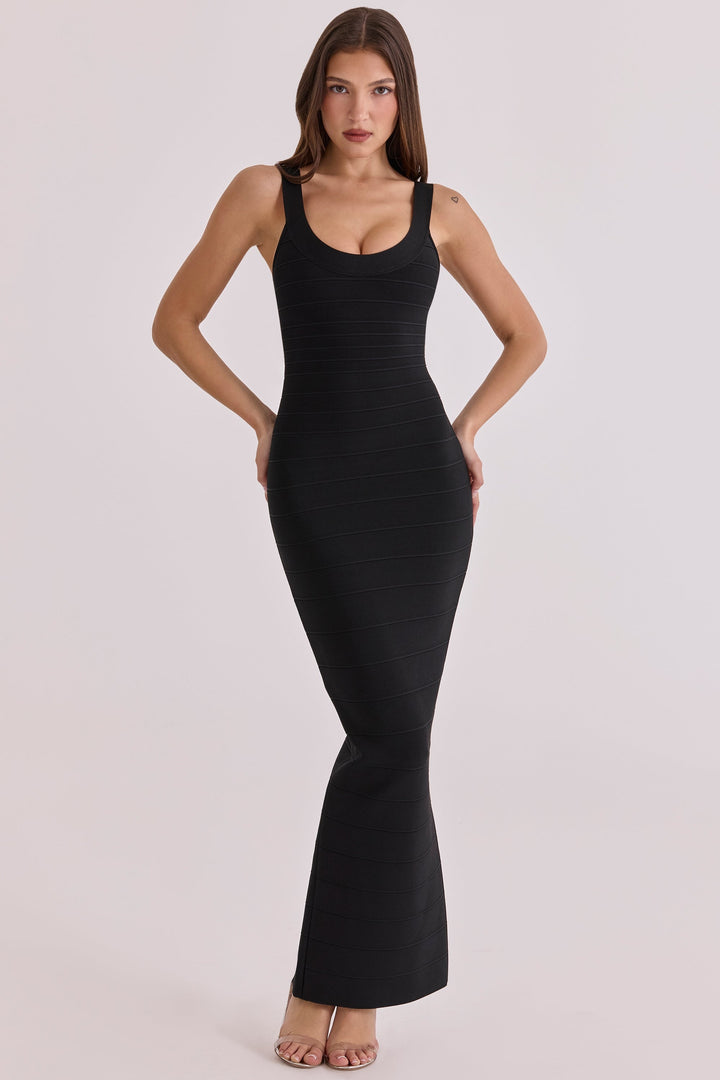 Briella maxi dress in shiny shaping fabric