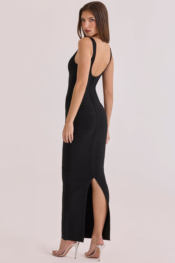 Briella maxi dress in shiny shaping fabric