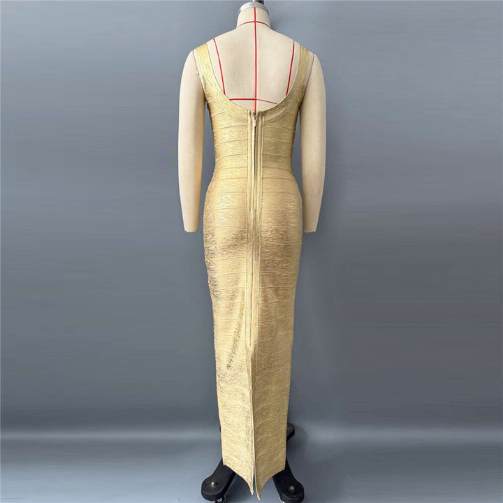 Briella maxi dress in shiny shaping fabric