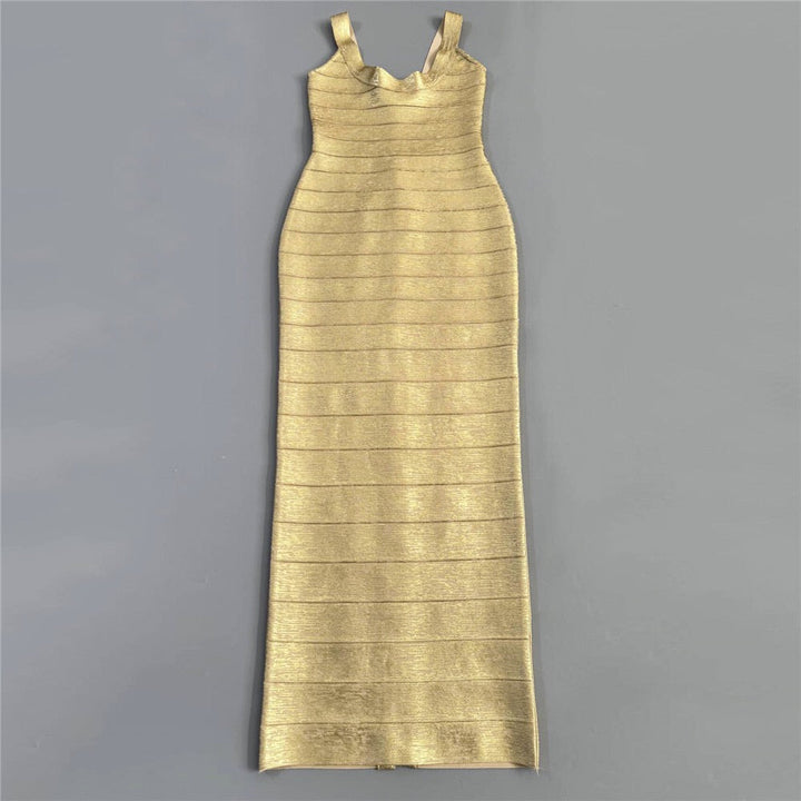 Briella maxi dress in shiny shaping fabric