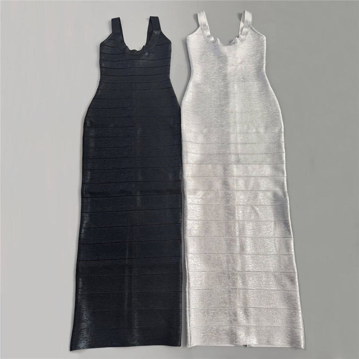 Briella maxi dress in shiny shaping fabric