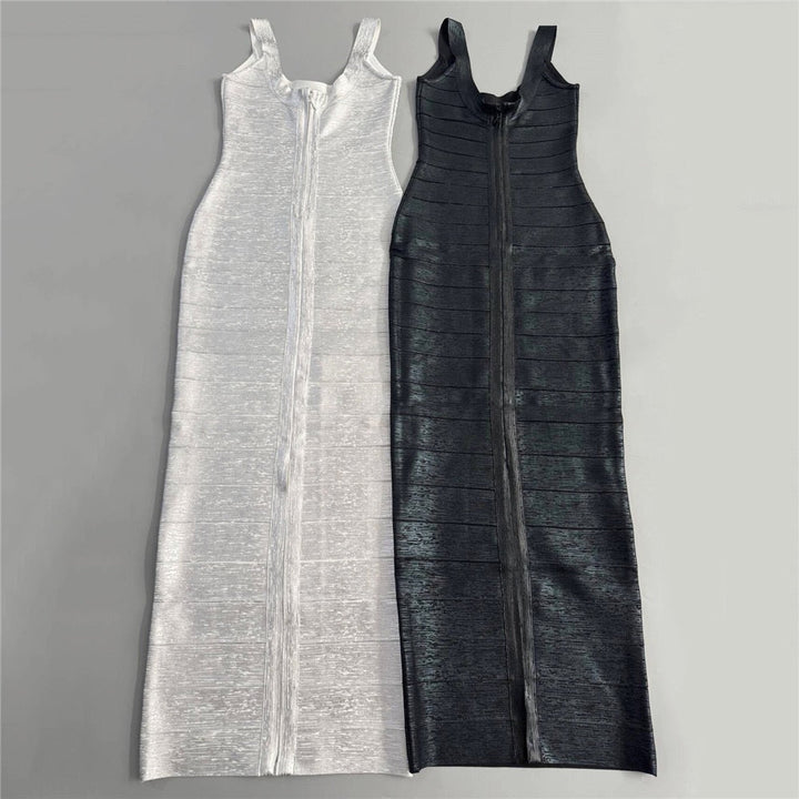Briella maxi dress in shiny shaping fabric