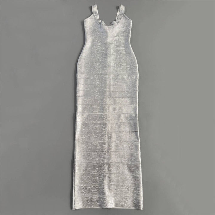 Briella maxi dress in shiny shaping fabric