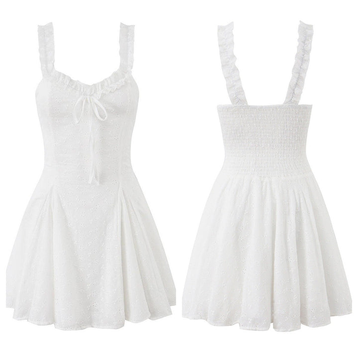 A-line mini dress in embroidered eyelet fabric – Yaeli