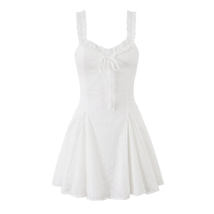 A-line mini dress in embroidered eyelet fabric – Yaeli