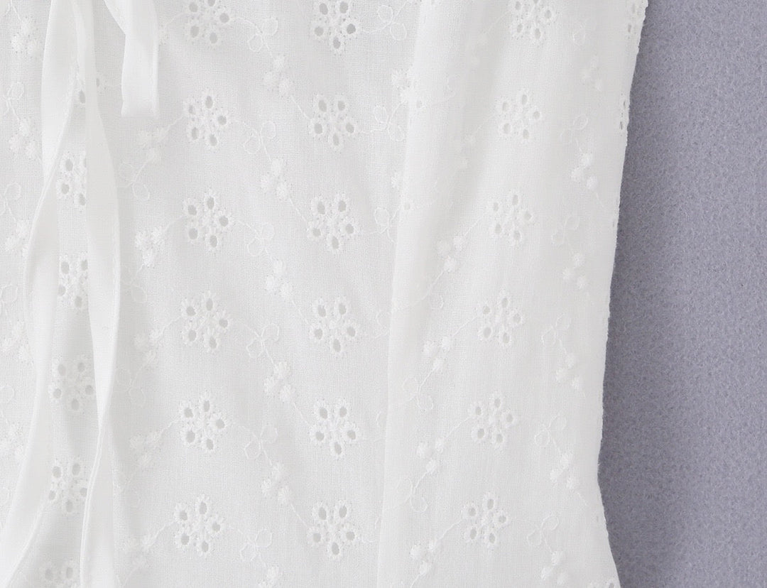A-line mini dress in embroidered eyelet fabric – Yaeli