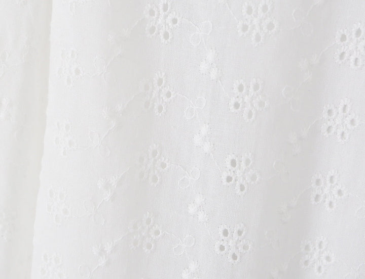 A-line mini dress in embroidered eyelet fabric – Yaeli