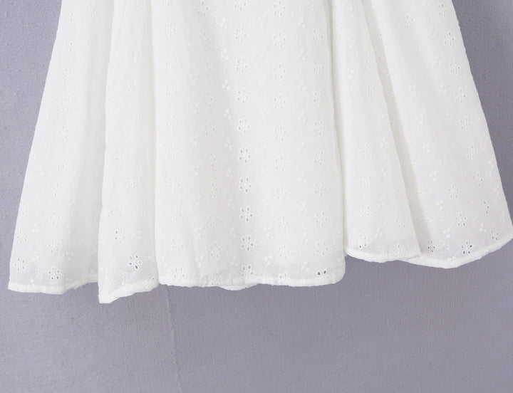 A-line mini dress in embroidered eyelet fabric – Yaeli