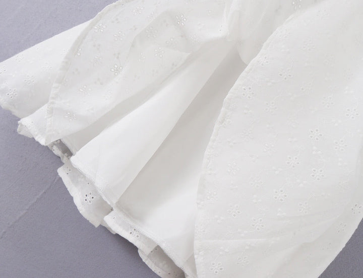 A-line mini dress in embroidered eyelet fabric – Yaeli