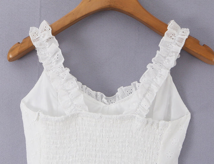 A-line mini dress in embroidered eyelet fabric – Yaeli