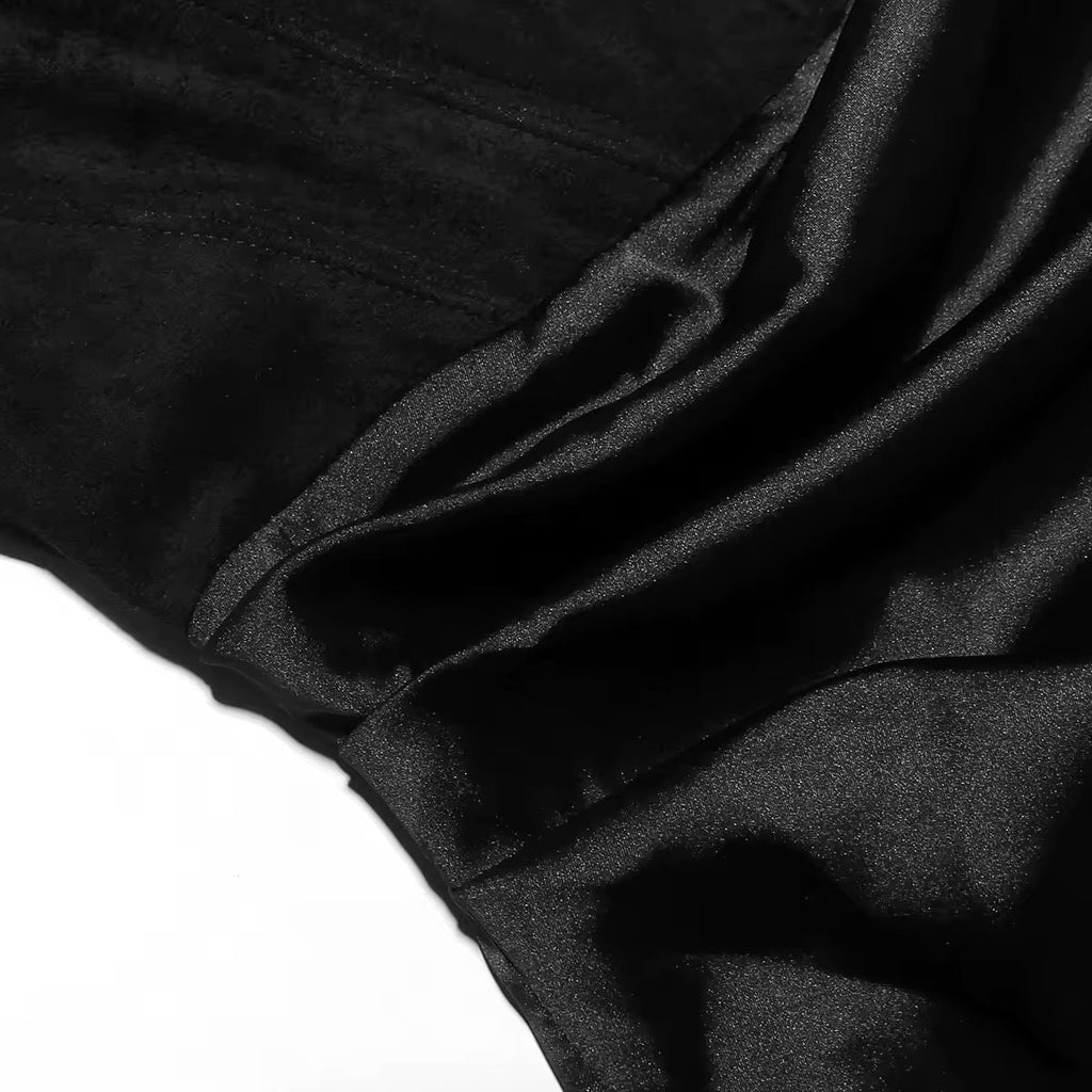 שמלת מקסי סטרפלס סאטן בשילוב מחוך צמוד - נויה