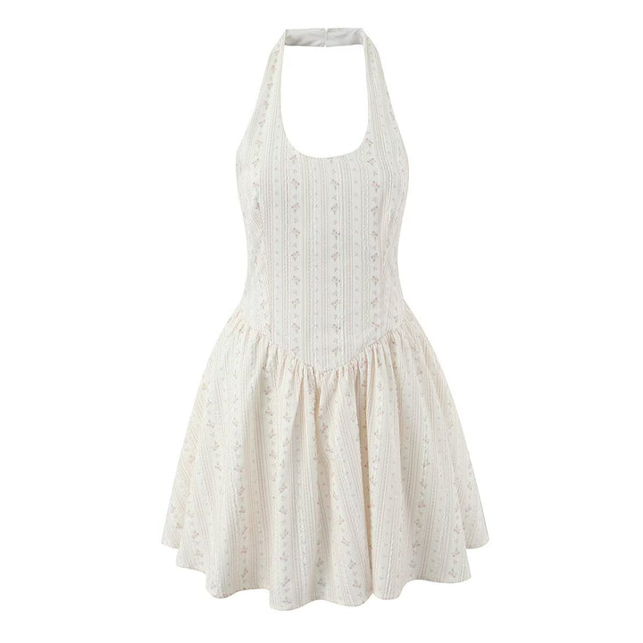 Floral A-line mini dress with an open back – Nelly