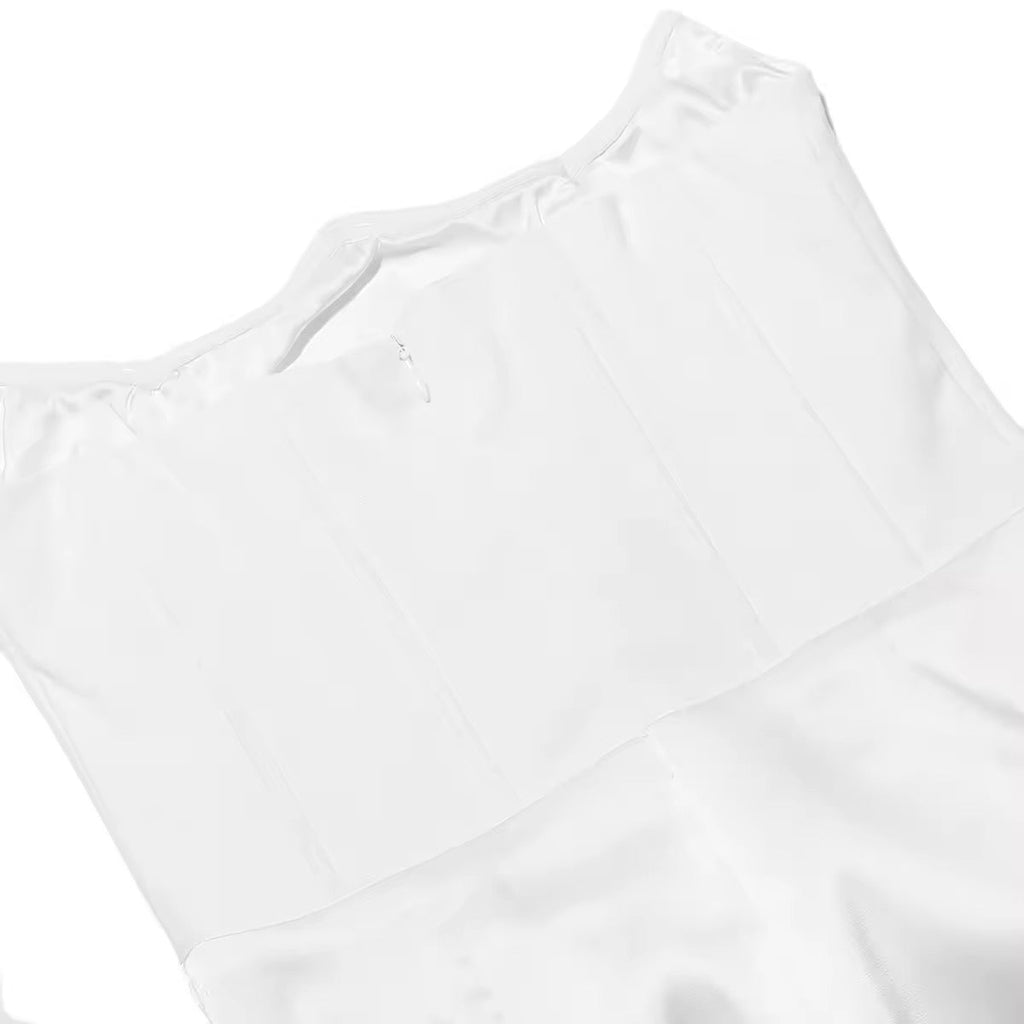 שמלת מקסי סטרפלס סאטן בשילוב מחוך צמוד - נויה