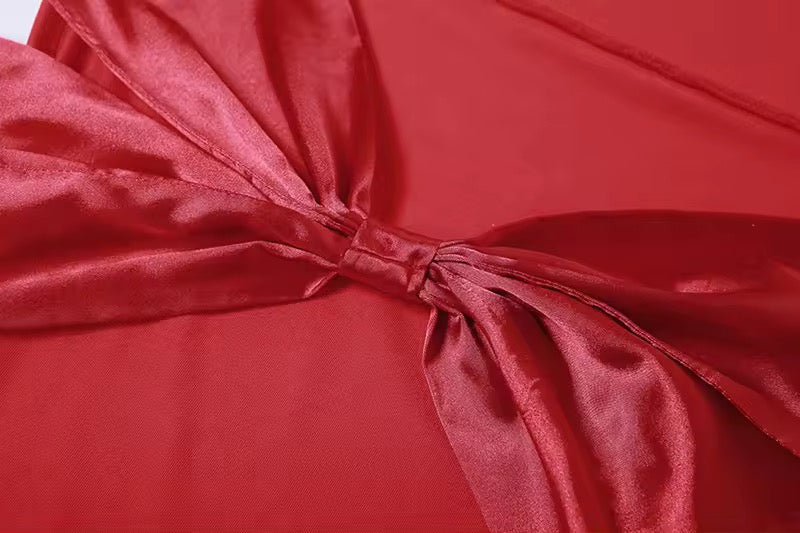 שמלת מקסי גב פתוח בעיטור פפיון סאטן - EMI