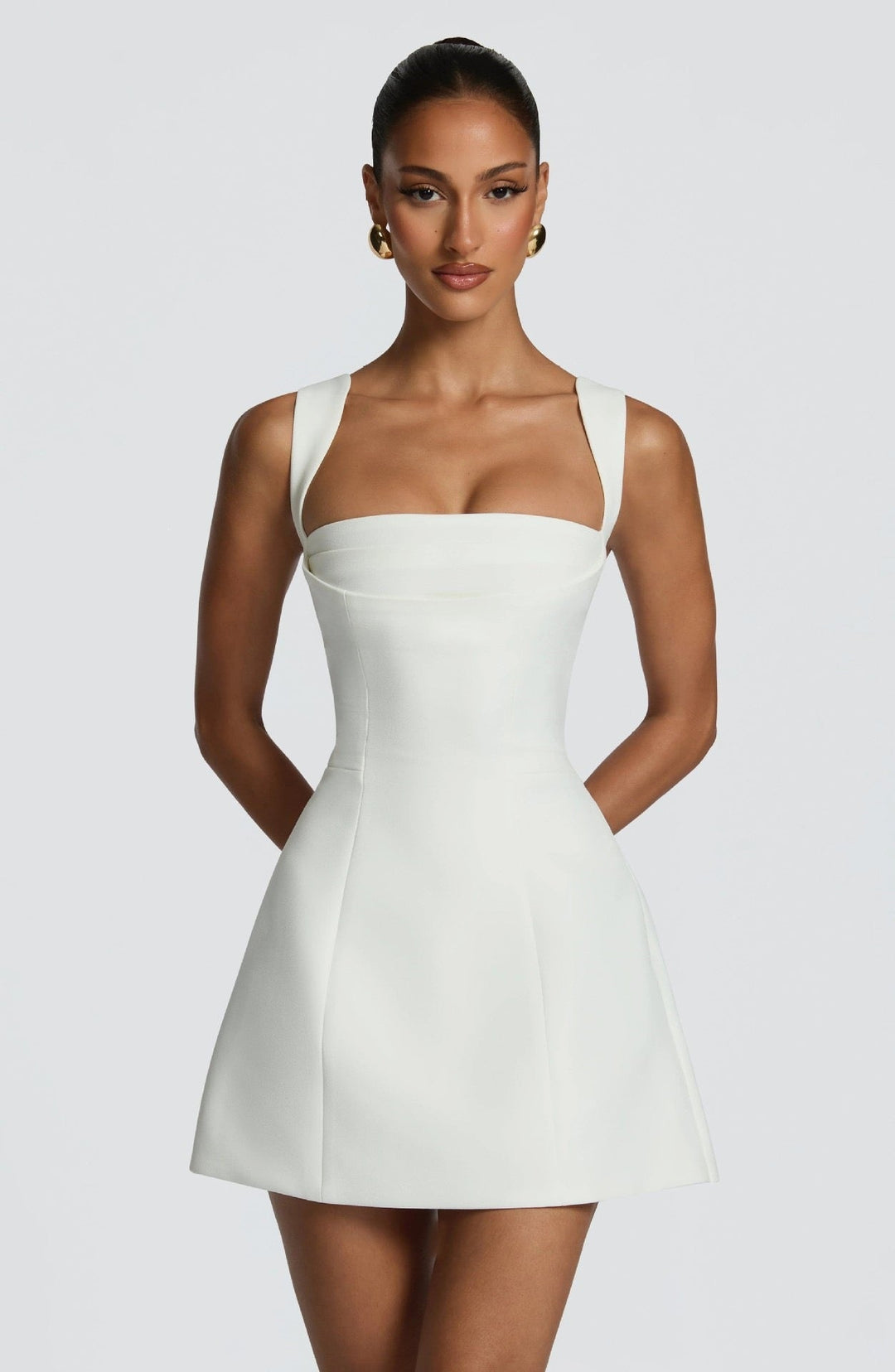 A-line mini dress with back ties for a fitted waist – Vela