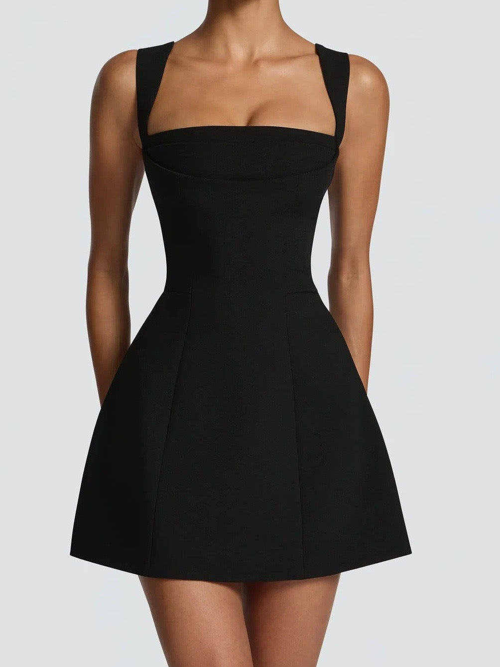 A-line mini dress with back ties for a fitted waist – Vela