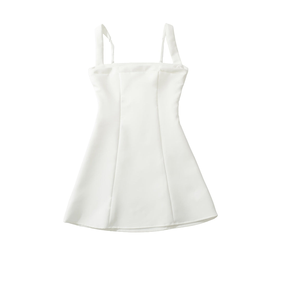 A-line mini dress with back ties for a fitted waist – Vela