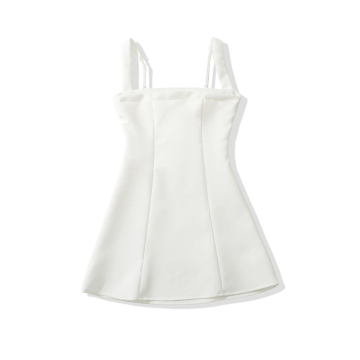 A-line mini dress with back ties for a fitted waist – Vela