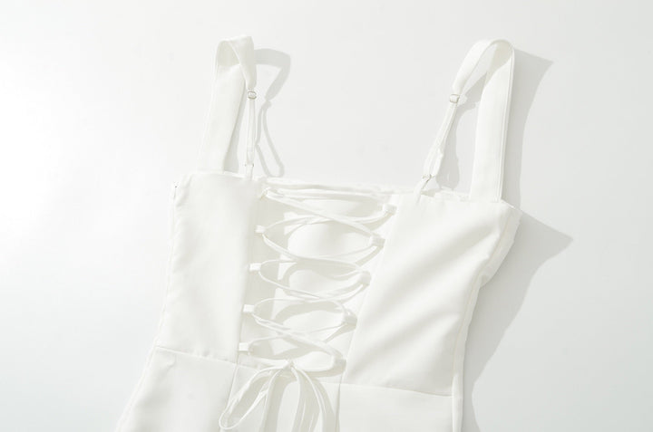 A-line mini dress with back ties for a fitted waist – Vela