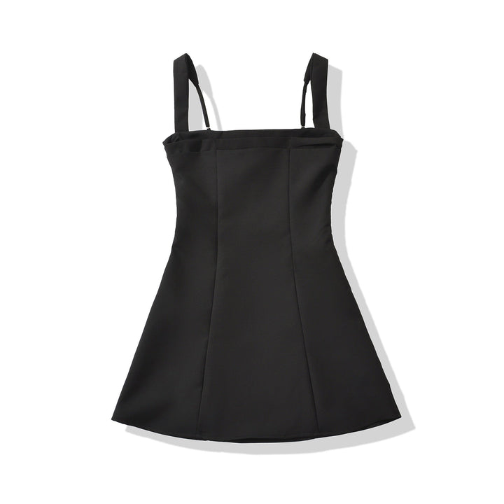 A-line mini dress with back ties for a fitted waist – Vela