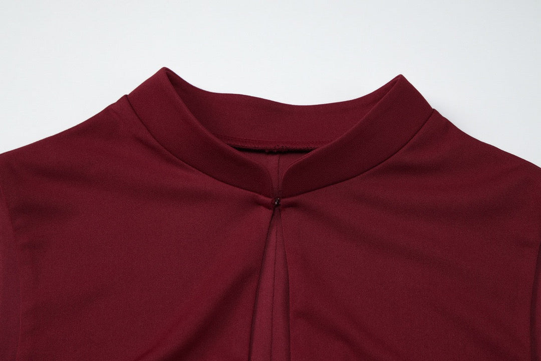 Elegant fitted maxi dress with buckle closure design - IRENA