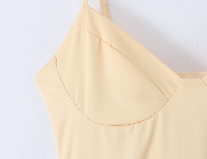 Satin maxi dress with back ties for a fitted waist – HILAY